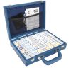 Leather Mexican Train Game Set - Blue